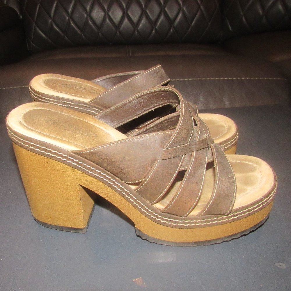 LOWER EAST SIDE - Chunky, Brown, Platform Clogs ~ Size 10